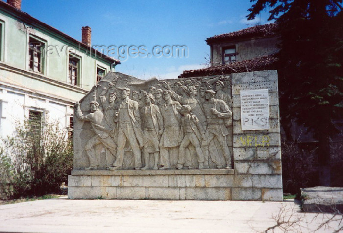 albania11: Albania / Shqiperia - Korçë / Korça / Korce: demonstrating against the Italian Fascists - Communist memorial - photo by M.Torres - (c) Travel-Images.com - Stock Photography agency - Image Bank