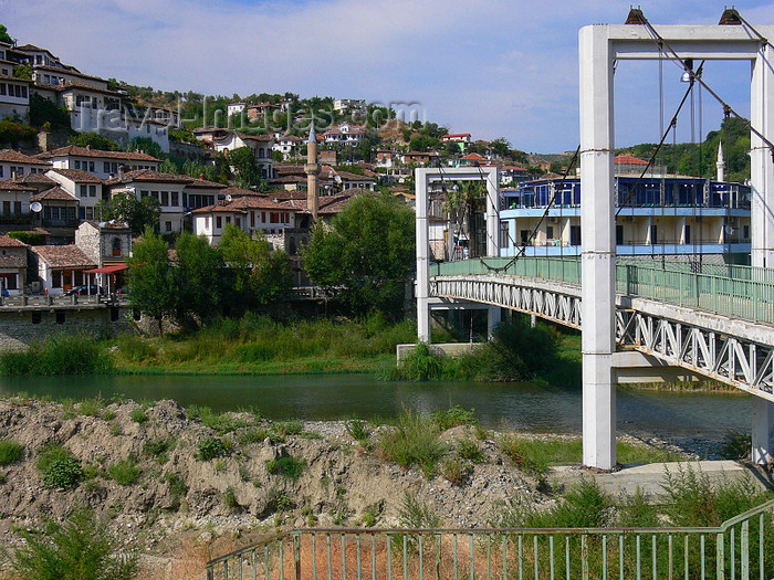 albania117: Berat, Albania: suspension bridge of the river Osum - photo by J.Kaman - (c) Travel-Images.com - Stock Photography agency - Image Bank