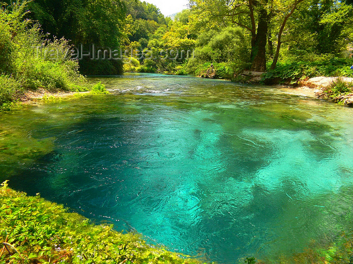 albania144: Vlorë county, Albania: Syri i Kalter / Blue Eye Spring - 25 m deep fresh water - photo by J.Kaman - (c) Travel-Images.com - Stock Photography agency - Image Bank