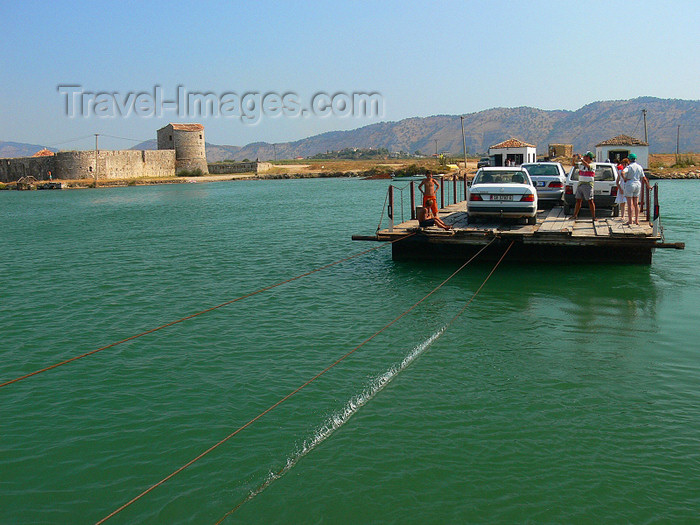 albania149: Butrint, Sarandë, Vlorë County, Albania: Butrint Lake - castle and cable ferry - photo by J.Kaman - (c) Travel-Images.com - Stock Photography agency - Image Bank