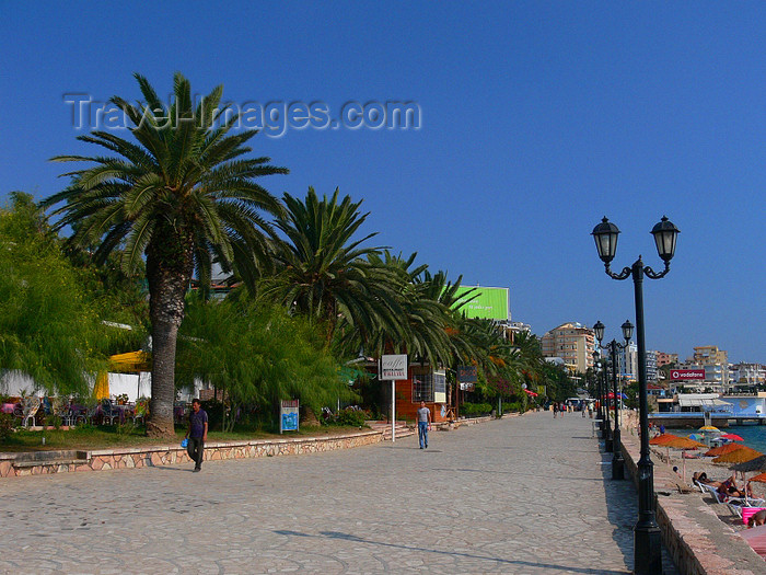 albania151: Sarandë, Vlorë County, Albania: palm lined promenade - photo by J.Kaman - (c) Travel-Images.com - Stock Photography agency - Image Bank