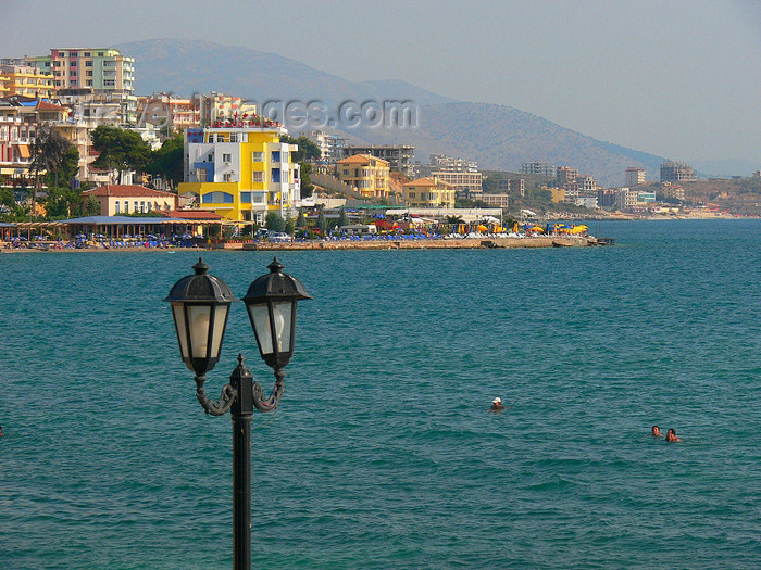 albania153: Sarandë, Vlorë County, Albania: street lamp and the waterfront - photo by J.Kaman - (c) Travel-Images.com - Stock Photography agency - Image Bank