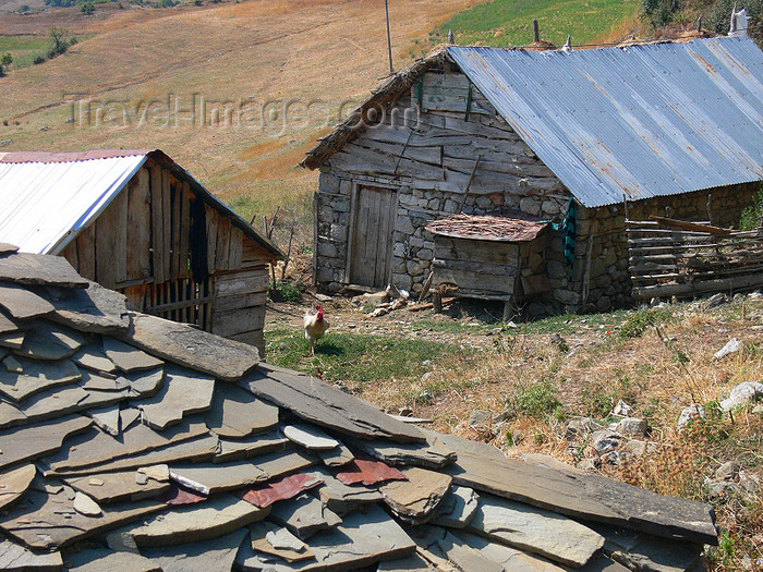 albania162: Kamnik, Kolonjë, Korçë county, Albania: house roof with schist tiles - photo by J.Kaman - (c) Travel-Images.com - Stock Photography agency - Image Bank