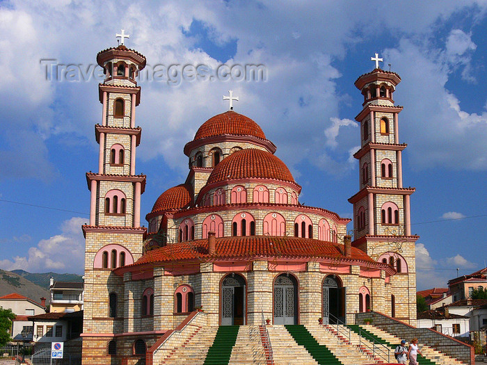 albania171: Korçë, Albania: Orthodox Cathedral of the Resurrection of Christ - from behind - photo by J.Kaman - (c) Travel-Images.com - Stock Photography agency - Image Bank