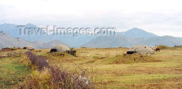 albania5: Albania / Shqiperia - Kopliku, Shkodër county: Hoxha's not so wild mushrooms - bunkers - photo by M.Torres - (c) Travel-Images.com - Stock Photography agency - Image Bank