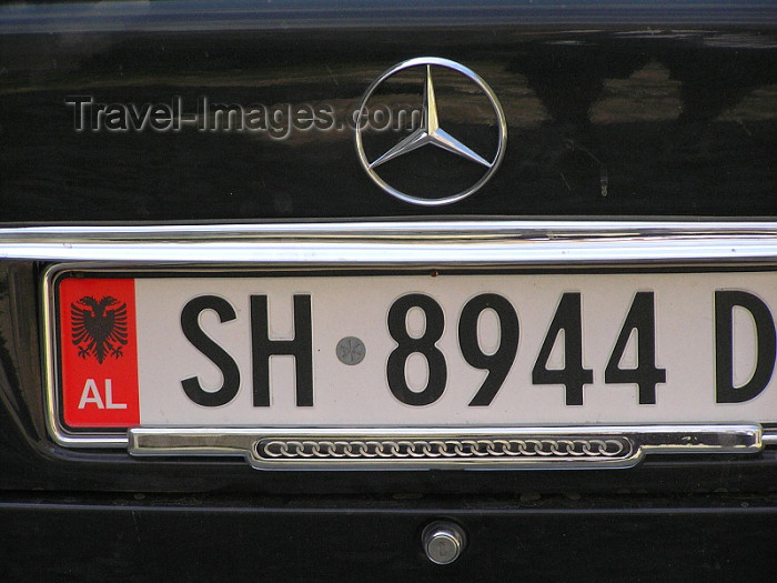 albania54: Albania / Shqiperia - Shkodër/ Shkoder / Shkodra: Shkodër: Mercedes - Albanian license plate - photo by J.Kaman - (c) Travel-Images.com - Stock Photography agency - Image Bank