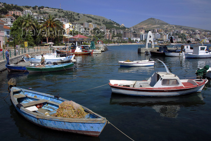 albania70: Sarandë, Vlorë County, Albania: fishing boats and the bay  - photo by A.Dnieprowsky - (c) Travel-Images.com - Stock Photography agency - Image Bank