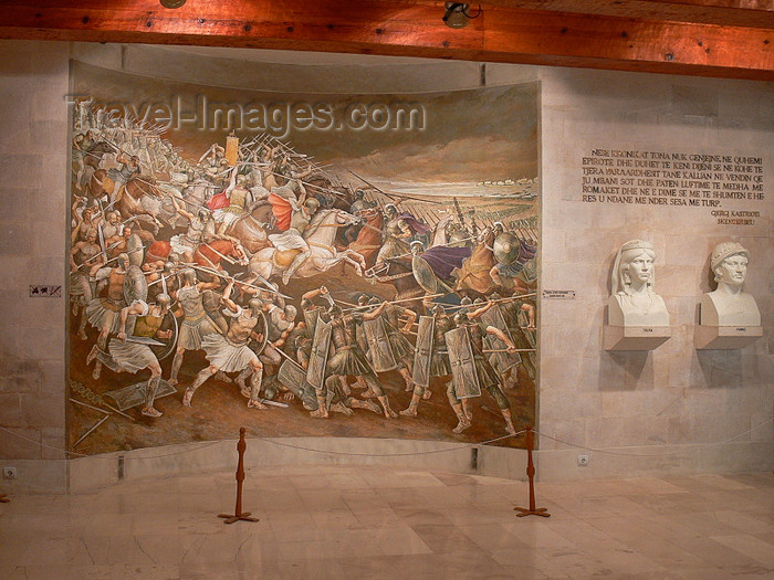 albania78: Kruje, Durres County, Albania: Skanderbeg museum - battle scene - Albanians fight against the Ottomans - photo by J.Kaman - (c) Travel-Images.com - Stock Photography agency - Image Bank