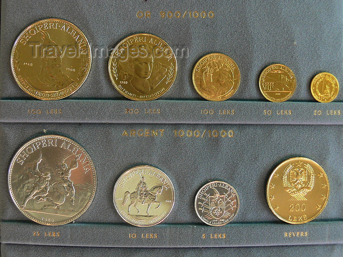 albania83: Kruje, Durres County, Albania: Albanian coins - photo by J.Kaman - (c) Travel-Images.com - Stock Photography agency - Image Bank