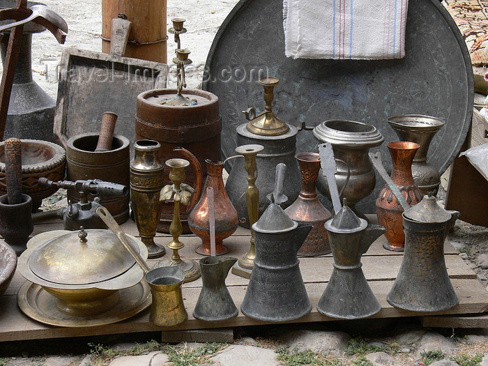 albania90: Kruje, Durres County, Albania: coffee pots - local market - photo by J.Kaman - (c) Travel-Images.com - Stock Photography agency - Image Bank