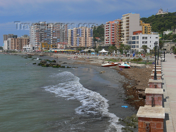 albania95: Durres / Drach, Albania: promenade and housing at the seaside - photo by J.Kaman - (c) Travel-Images.com - Stock Photography agency - Image Bank