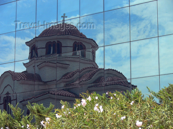 albania99: Durres / Drach, Albania: Orthodox church - reflection - photo by J.Kaman - (c) Travel-Images.com - Stock Photography agency - Image Bank