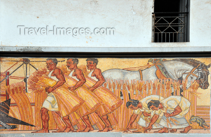 algeria159: Oran, Algeria / Algérie: Palace of Arts and Culture - mural - harvest - photo by M.Torres | Palais des Arts et de la Culture d'Oran - mural - récolte - (c) Travel-Images.com - Stock Photography agency - Image Bank