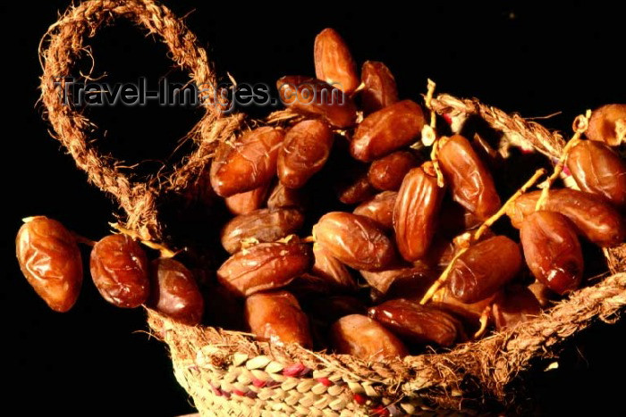 algeria16: Algeria / Algérie - Biskra: Dates in a basket - Deglet Noor / tamaras - photo by C.Boutabba - Dattes dans un panier - Deglet Nour - (c) Travel-Images.com - Stock Photography agency - Image Bank