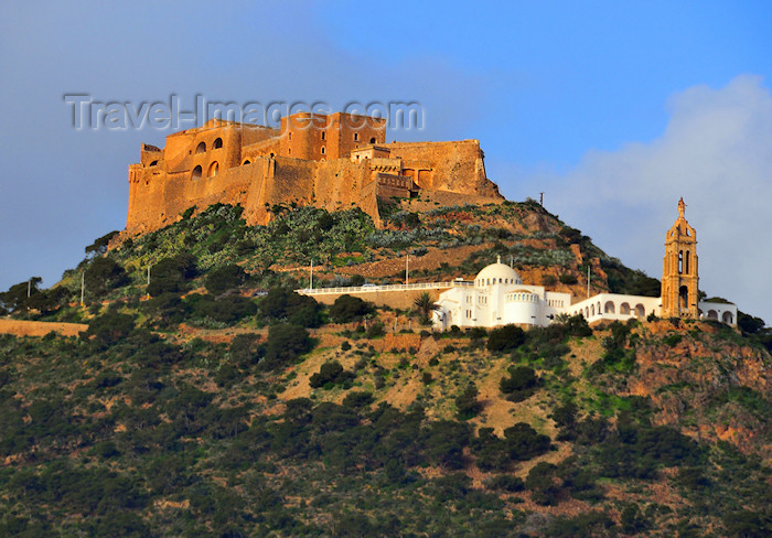 algeria187: Oran, Algeria / Algérie: Djebel Murdjadjo mountain, Santa Cruz fortress and Our Lady of Santa Cruz Basilica - photo by M.Torres | montagne Djebel Murdjadjo, la forteresse de Santa Cruz et la Basilique de Notre Dame de Santa Cruz
 - (c) Travel-Images.com - Stock Photography agency - Image Bank