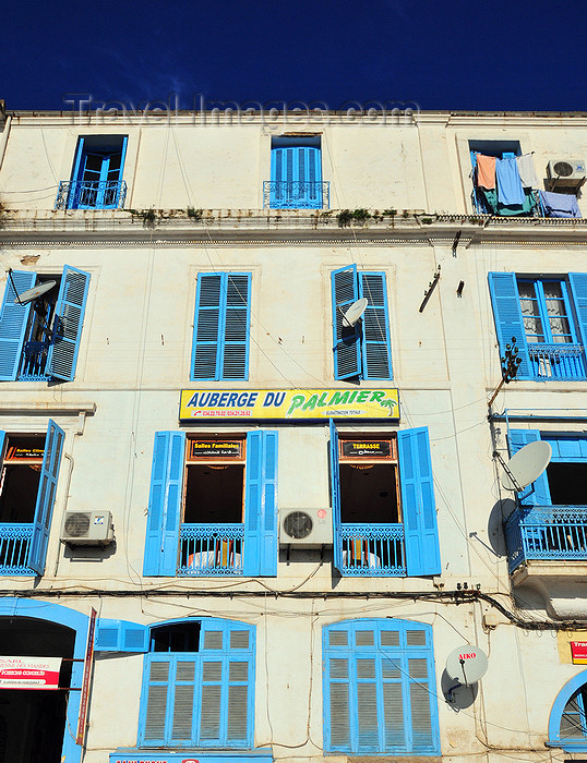 algeria305: Algeria / Algérie - Béjaïa / Bougie / Bgayet - Kabylie: Palmier hotel - façade on Oliviers street | auberge du Palmier - façade rue des Oliviers - photo by M.Torres - (c) Travel-Images.com - Stock Photography agency - Image Bank