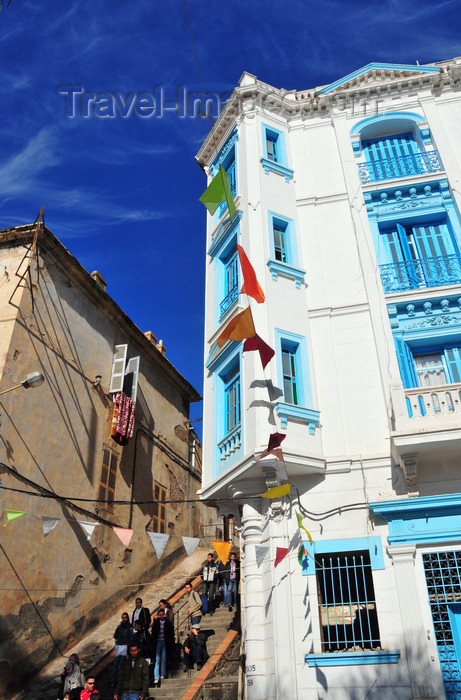 algeria356: Algeria / Algérie - Béjaïa / Bougie / Bgayet - Kabylie: corner and stairs at place de la Grande Poste | coin de rue et escaliers - place de la Grande Poste, ex-place Clément Martel - photo by M.Torres - (c) Travel-Images.com - Stock Photography agency - Image Bank