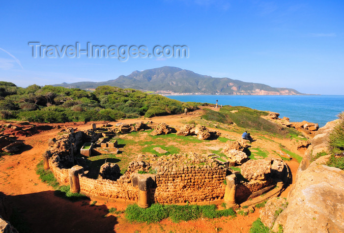 algeria398: Tipasa, Algeria / Algérie: circular mausoleum  - Tipasa Roman ruins, Unesco World Heritage site | mausolée circulaire - ruines romaines de Tipasa, Patrimoine mondial de l'UNESCO - photo by M.Torres - (c) Travel-Images.com - Stock Photography agency - Image Bank