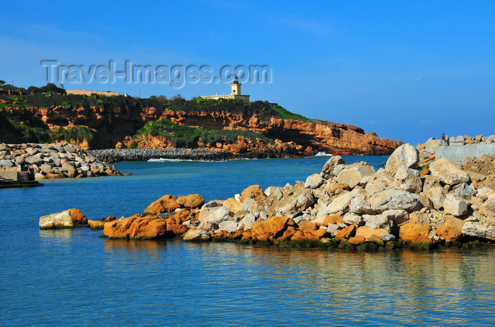 algeria407: Tipaza, Algeria / Algérie: harbour exit, lighthouse and the Forum promontory | sortie du port, phare et le promontoire du Forum - photo by M.Torres - (c) Travel-Images.com - Stock Photography agency - Image Bank