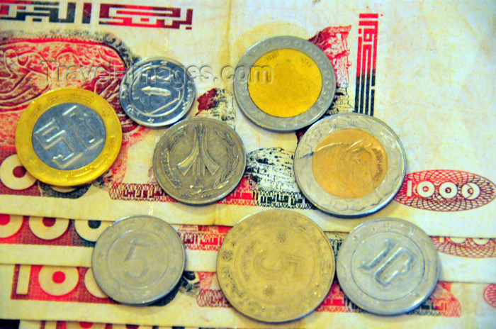 algeria418: Algeria / Algérie: Algerian dinar - DZD banknotes and coins | Dinar algérien - billets et pièces - photo by M.Torres - (c) Travel-Images.com - Stock Photography agency - Image Bank