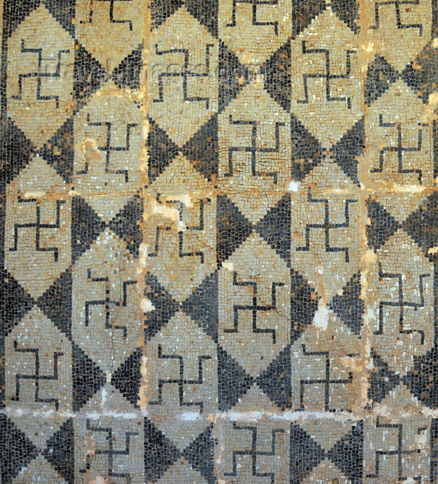 algeria428: Cherchell - Tipasa wilaya, Algeria / Algérie: museum - mosaic with swastikas | musée - mosaïque avec des croix gammées - photo by M.Torres - (c) Travel-Images.com - Stock Photography agency - Image Bank