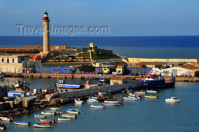 algeria432: Cherchell - Tipasa wilaya, Algeria / Algérie: harbour - lighthouse and small boats | port - phare et petits bateaux - photo by M.Torres - (c) Travel-Images.com - Stock Photography agency - Image Bank