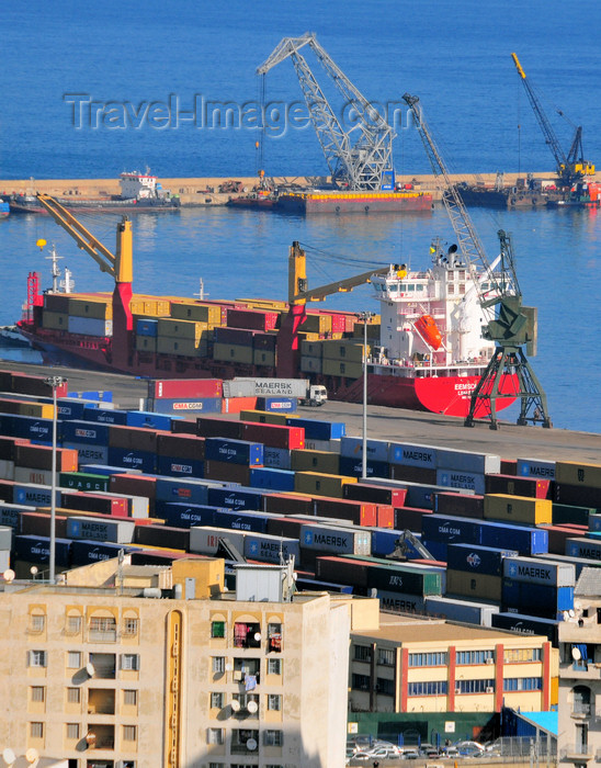 algeria520: Algiers / Alger - Algeria / Algérie: port - container terminal - fully cellular container ship Eemsdijk 869 TEU | port - terminal de conteneurs - porte-conteneurs Eemsdijk - photo by M.Torres - (c) Travel-Images.com - Stock Photography agency - Image Bank