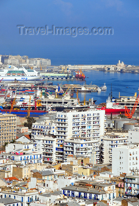 algeria521: Algiers / Alger - Algeria / Algérie: apartment blocks of the southern part of the city and the port | partie sud de la ville et le port - photo by M.Torres - (c) Travel-Images.com - Stock Photography agency - Image Bank