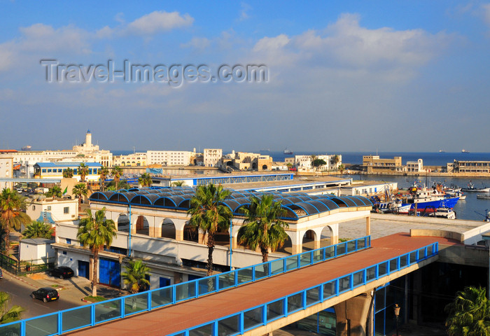 algeria550: Algiers / Alger - Algeria / Algérie: footbridge leading to the ferry terminal | passerelle piétonne d'accès a la gare maritime - Entreprise du port d’Alger (EPAL) - Rue d'Angkor - photo by M.Torres - (c) Travel-Images.com - Stock Photography agency - Image Bank