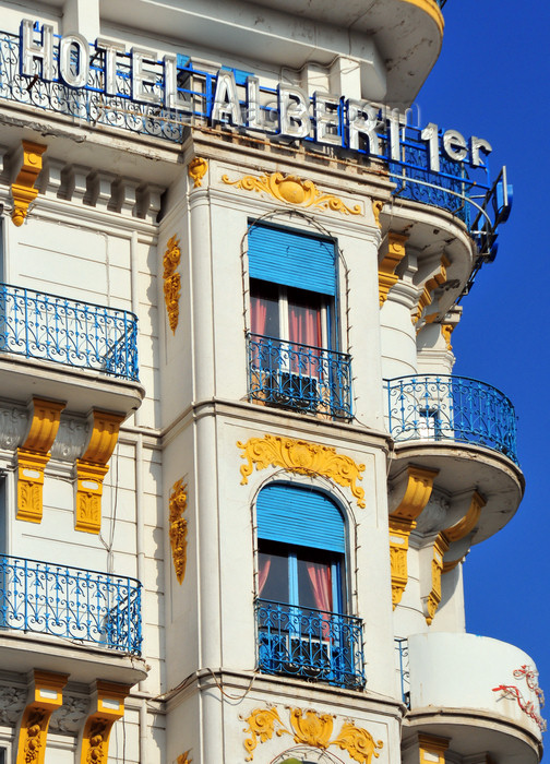 algeria599: Algiers / Alger - Algeria / Algérie: Albert 1er Hotel - sign | Hôtel Albert 1er - présent sur la plupart des vieux posters et des cartes postales anciennes d'Alger, il fait partie de l'âme de la ville - Avenue Pasteur - photo by M.Torres - (c) Travel-Images.com - Stock Photography agency - Image Bank