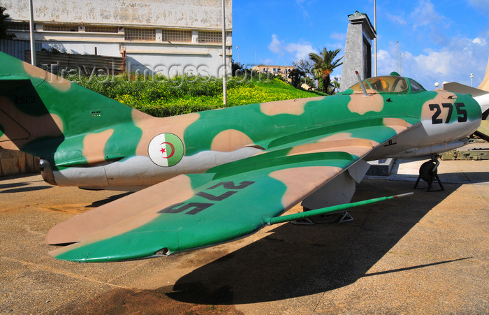 algeria694: Algiers / Alger - Algeria / Algérie: Mikoyan-Gurevich MiG-15 / Fagot - Soviet swept-wing jet fighter - warbird - Military Museum - Riad El Feth square, El Madania | Mikoyan-Gurevich MiG-15 - avion de chasse à réaction soviétique - esplanade Riad El Feth, El Madania - photo by M.Torres - (c) Travel-Images.com - Stock Photography agency - Image Bank