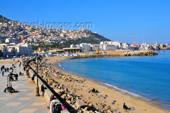 algeria709: Algiers / Alger - Algeria / Algérie: Commander Abderahmana Mira av - Bab El Oued - Rmila / Nelson beach with Z'ghara and Bologhine in the background | avenue Cmdt Abderahmana Mira - Bab-el-Oued - plage Rmila / Nelson - Zeghara et Bologhine au fond - photo by M.Torres - (c) Travel-Images.com - Stock Photography agency - Image Bank