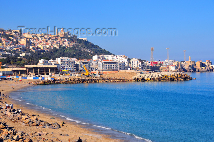 algeria710: Algiers / Alger - Algeria / Algérie: Nelson / Rmila beach - the bay seen from El-Kettani point - Bab El Oued | plage Nelson / Rmila, vu de El-Kettani - Bab-el-Oued - photo by M.Torres - (c) Travel-Images.com - Stock Photography agency - Image Bank