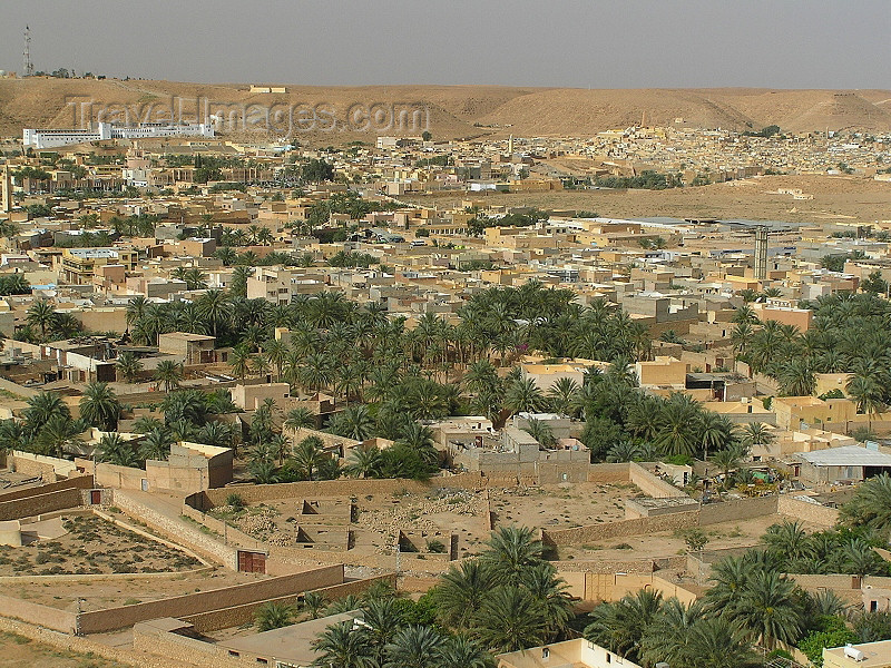 algeria74: Algeria / Algerie - M'zab: view of Ghardaia - houses and palms of Oued Mzab - photo by J.Kaman - vue de Ghardaia - maisons et palmiers d'Oued Mzab - (c) Travel-Images.com - Stock Photography agency - Image Bank