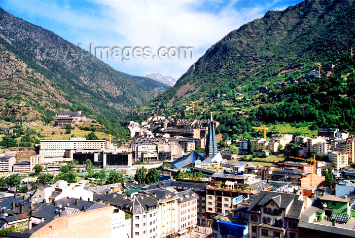 andorra9: Andorra - Escaldes-Engordany:  the valley flanked by the Pyrenees - shot from the roof of Hotel Panorama - photo by M.Torres - (c) Travel-Images.com - Stock Photography agency - Image Bank