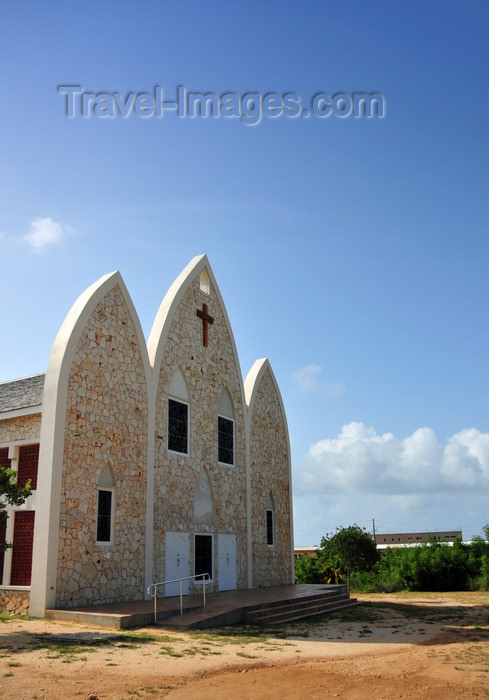 anguilla12: The Valley, Anguilla: the new St. Gerard's Roman Catholic Church, with a façade like 3 boats, mimics the old church - Carter Ray Boulevard - photo by M.Torres - (c) Travel-Images.com - Stock Photography agency - Image Bank