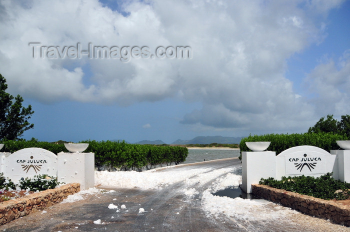 anguilla17: Cove Pond, West End Village, Anguilla: entrance to Cap Juluca five-star resort covered in natural white foam - photo by M.Torres - (c) Travel-Images.com - Stock Photography agency - Image Bank