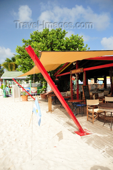 anguilla36: Shoal Bay East beach, Anguilla: beach bar with the Argentinean flag - Madeariman - photo by M.Torres - (c) Travel-Images.com - Stock Photography agency - Image Bank