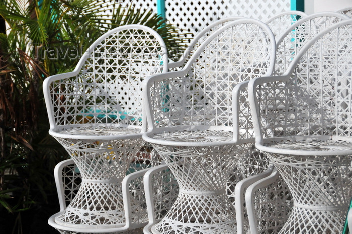 anguilla51: Blowing Point, Anguilla: chairs wait for the night action - LA Café Club - photo by M.Torres - (c) Travel-Images.com - Stock Photography agency - Image Bank