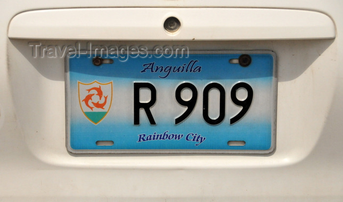 anguilla56: Blowing Point, Anguilla: Anguillian car license place - 'Rainbow City' - photo by M.Torres - (c) Travel-Images.com - Stock Photography agency - Image Bank
