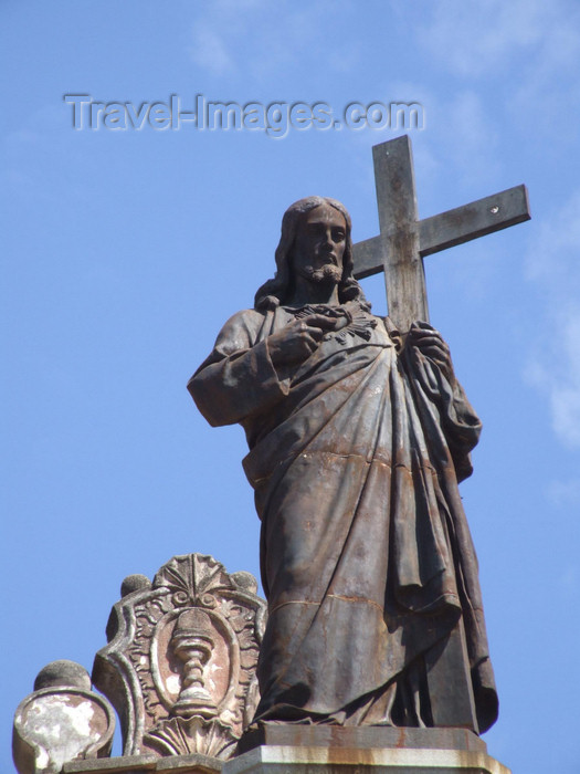 argentina210: Argentina - Córdoba - The Cathedral - Jesus statue above the pediment - images of South America by M.Bergsma - (c) Travel-Images.com - Stock Photography agency - Image Bank