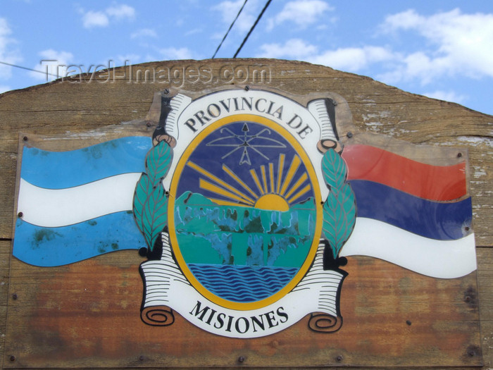 argentina242: Argentina - Puerto Iguazu - Provincia de Misiones coat of arms - images of South America by M.Bergsma - (c) Travel-Images.com - Stock Photography agency - Image Bank