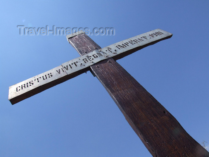 argentina254: Argentina - Salta - Christian cross at Cerro San Bernardo - 'Cristus vivit, regnat, imperat' - images of South America by M.Bergsma - (c) Travel-Images.com - Stock Photography agency - Image Bank