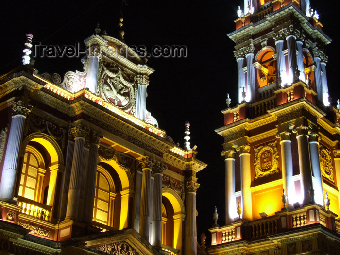 argentina260: Argentina - Salta - Iglesia San Francisco -  detail - nocturnal - images of South America by M.Bergsma - (c) Travel-Images.com - Stock Photography agency - Image Bank