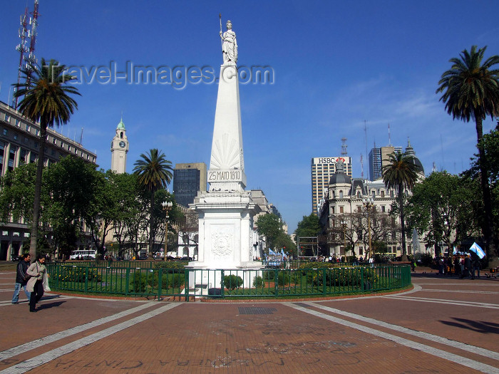 argentina334: Argentina - Buenos Aires - Obelisk at the Plaza de Mayo - 'Pirámide de Mayo' by Francisco Cañete - images of South America by M.Bergsma - (c) Travel-Images.com - Stock Photography agency - Image Bank