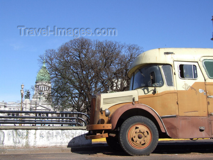 argentina336: Argentina - Buenos Aires - Old truck and The Congress - images of South America by M.Bergsma - (c) Travel-Images.com - Stock Photography agency - Image Bank