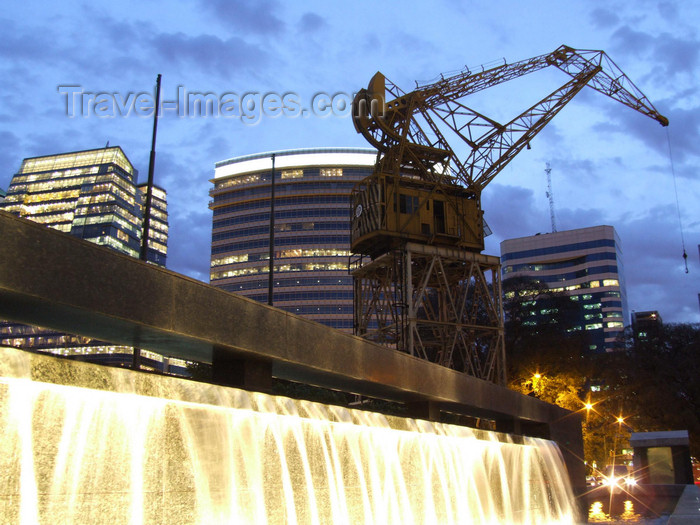 argentina349: Argentina - Buenos Aires - Puerto Madero crane and cascade of light - images of South America by M.Bergsma - (c) Travel-Images.com - Stock Photography agency - Image Bank