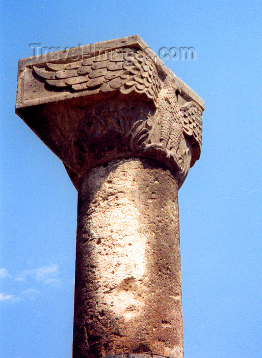 armenia106: Armenia - Zvartnots (Armavir province): Armenian eagle on the Caucasian sky - column - capital - UNESCO world heritage site - photo by M.Torres - (c) Travel-Images.com - Stock Photography agency - Image Bank