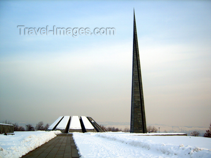 armenia117: Armenia - Yerevan: Armenian genocide memorial over Tsitsernakaberd hill (swallow's forest) - architects Artur Tarkhanyan and Sashur Kalashyan and artist Ovannes Khachatryan - photo by S.Hovakimyan - (c) Travel-Images.com - Stock Photography agency - Image Bank