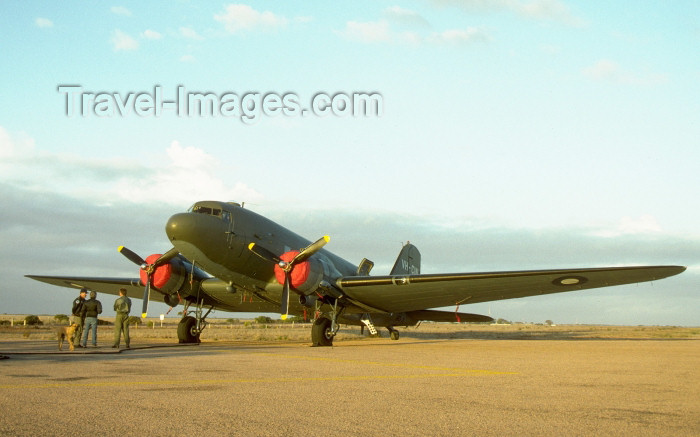 australia387: Australia - Ceduna: RAAF McDonnell Douglas C-47 Dakota aircraft taking a break en route to Point Cook - VH-CIN - photo by Rod Eime - (c) Travel-Images.com - Stock Photography agency - Image Bank